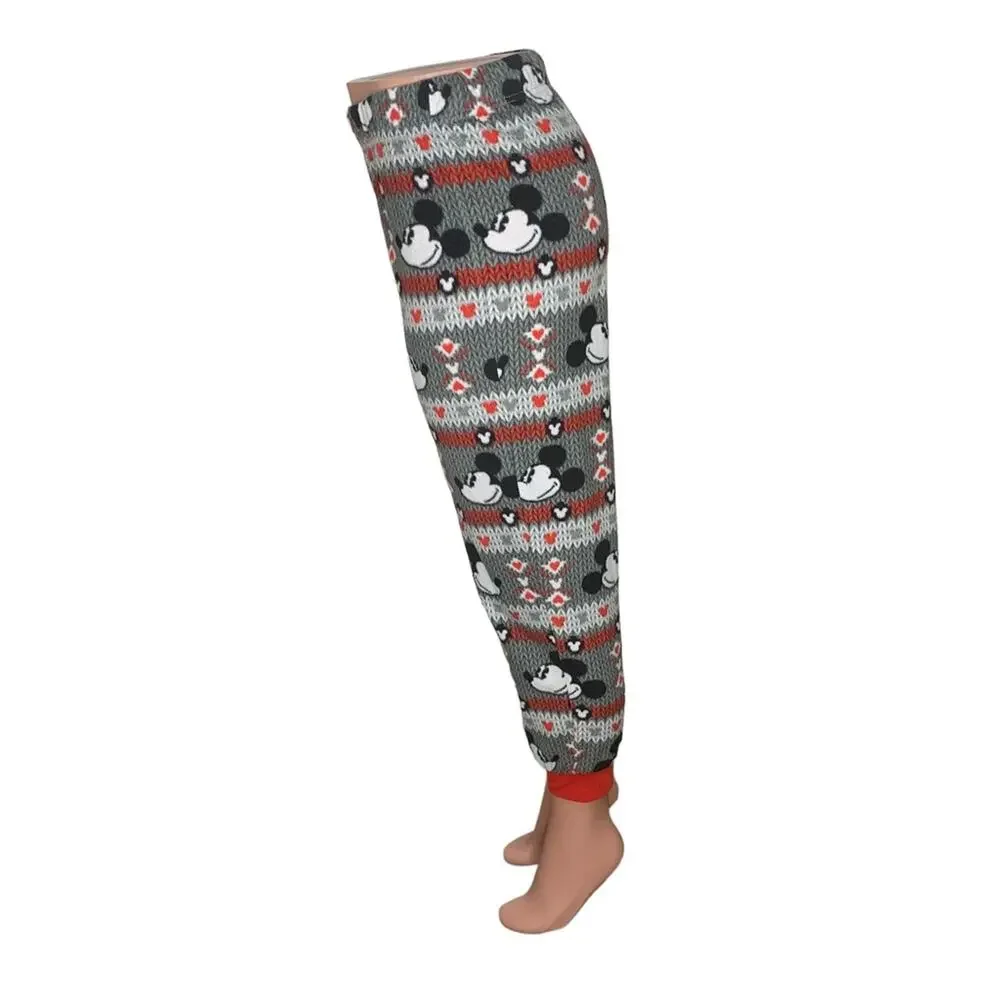 Disney Cuffed Joggers Pajama Pants Gray Black And Red Size S Drawstring - Picture 5 of 10